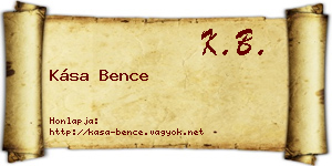 Kása Bence névjegykártya